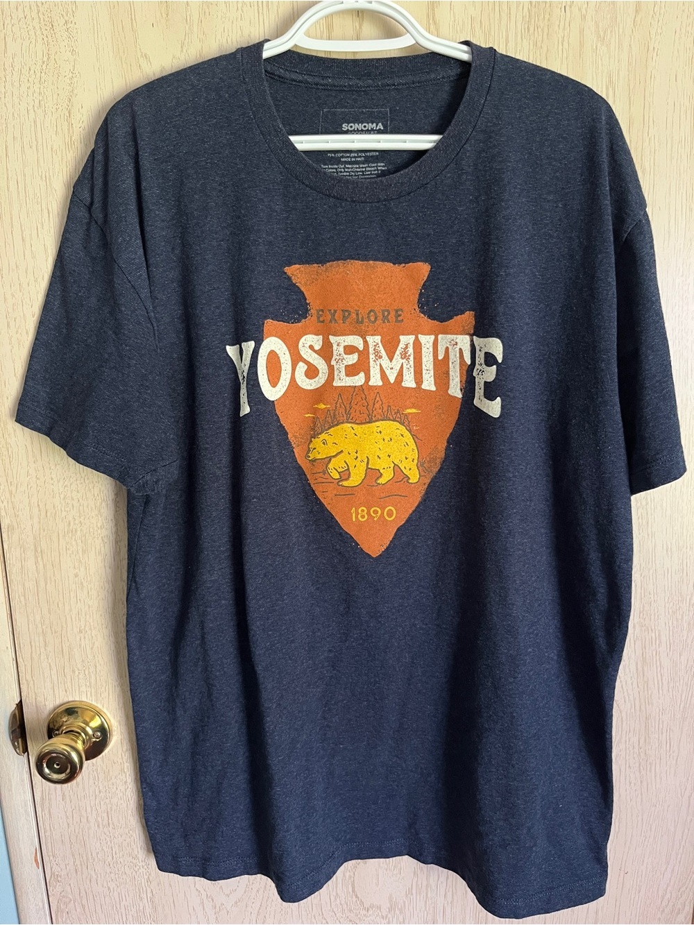 Sonoma YOSEMITE Crest Soft T-Shirt Heather Blue Sz XL